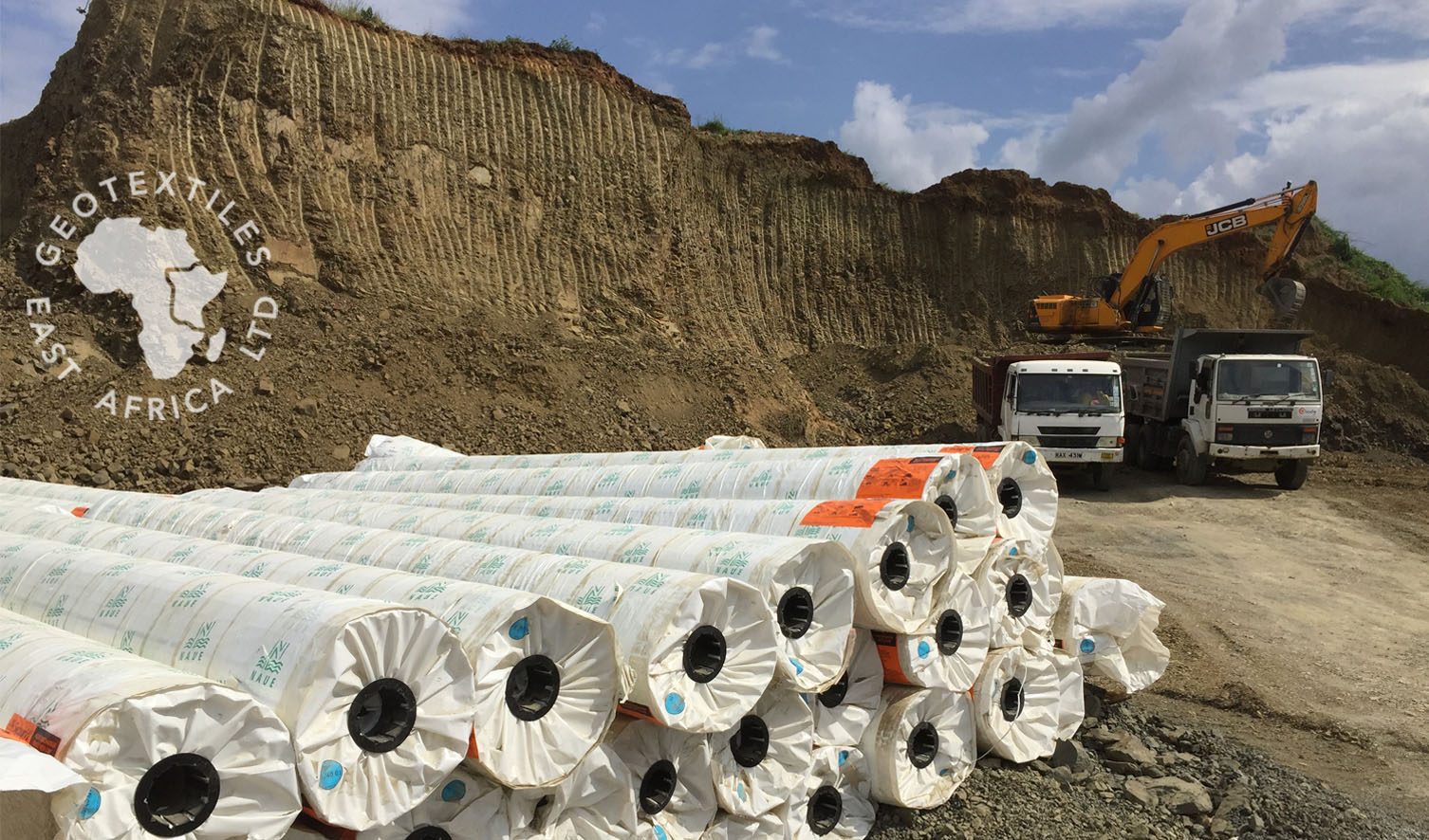 geogrid rolls delivered to a site in Mombasa