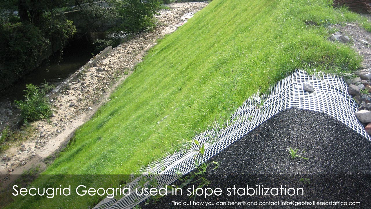 secugrid geogrid used in slope stabilization