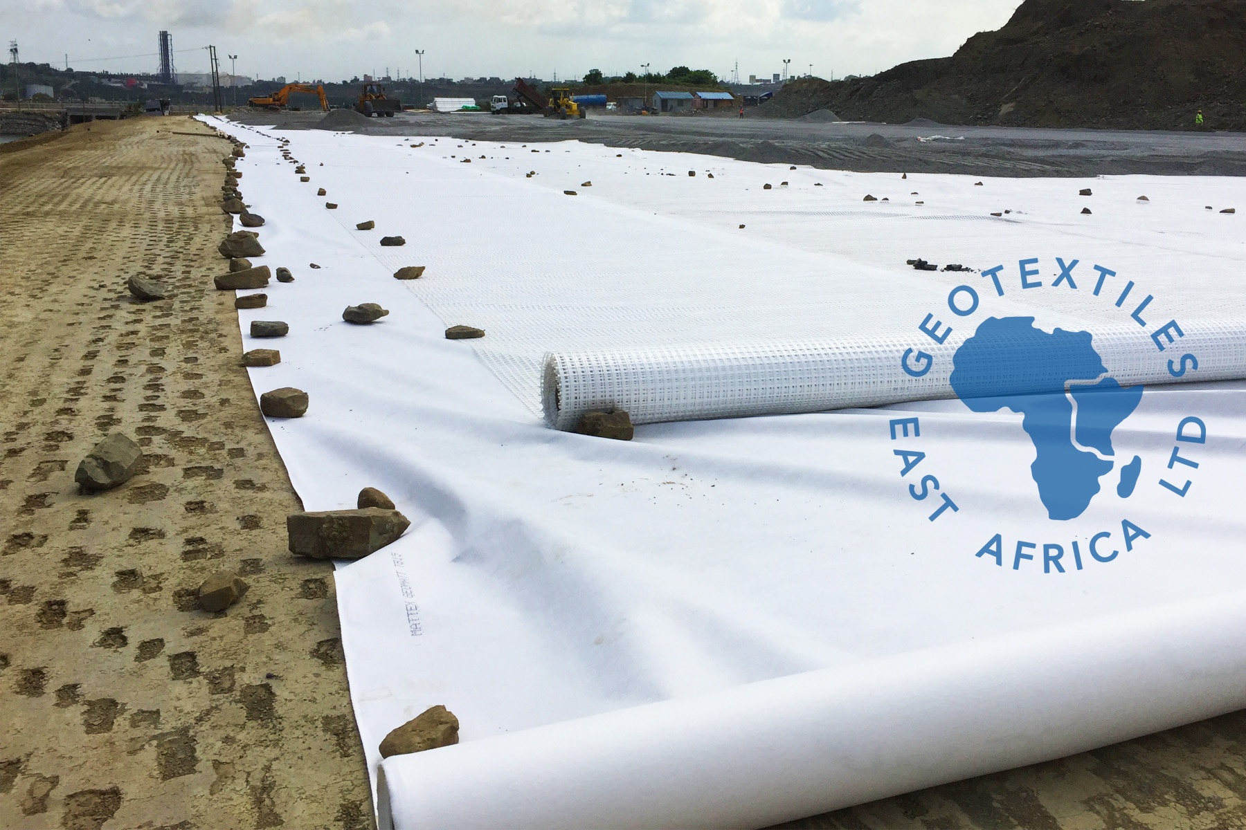geotextiles and georgics being installed in a CFS Kenya