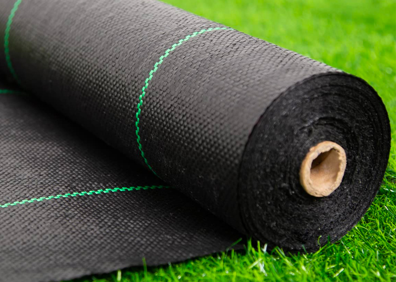 black woven geotextile groundcover